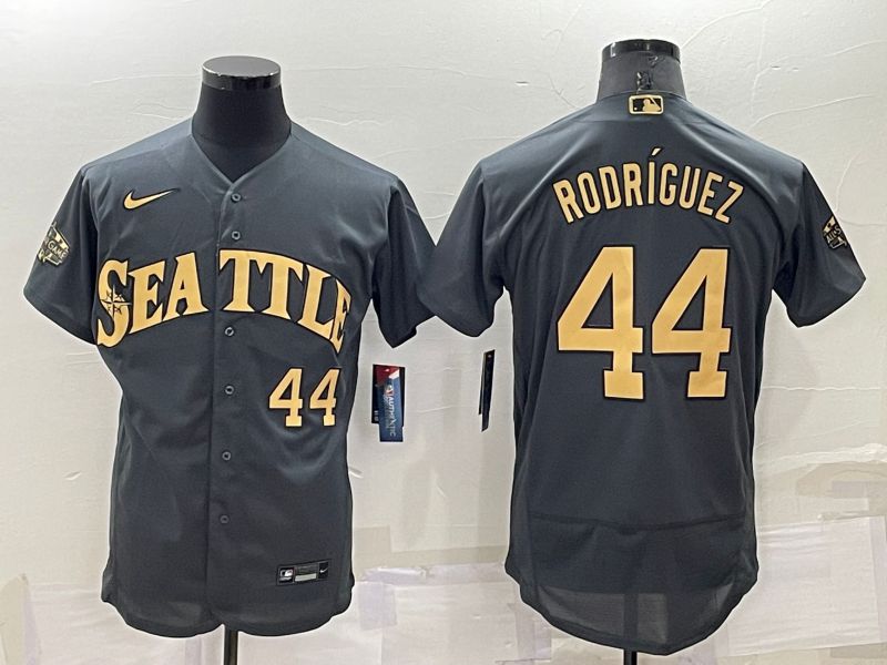 Men Seattle Mariners #44 Rodriguez Grey 2022 All Star Elite Nike MLB Jersey-0